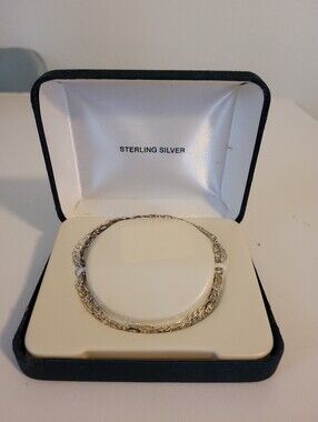 New Old Stock Italy Sterling Silver Figaro & Mariner 8" Chain Bracelet Set